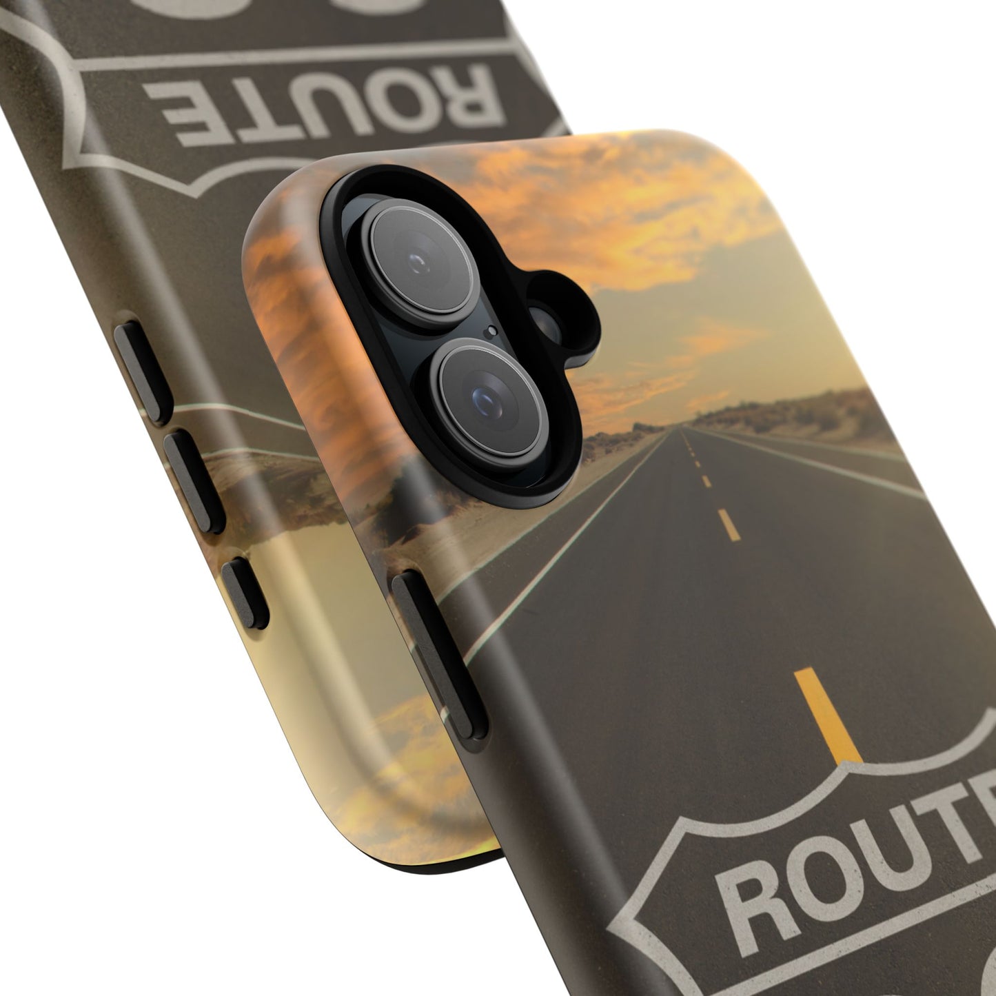 Phone Case iPhone 16/15/14 - Vintage Route 66 Tough Case