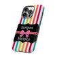 Phone Case iPhone 16/15/14 - Lollipop Stripes & Swipes Tough Case