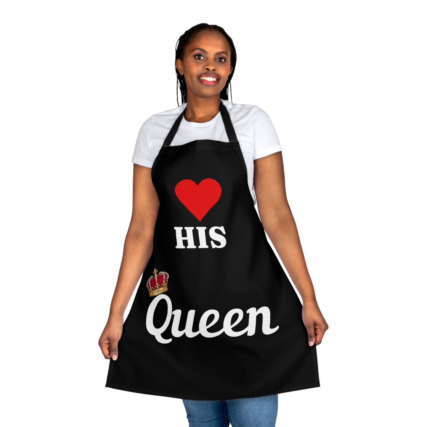 His Queen Apron (AOP) - Black