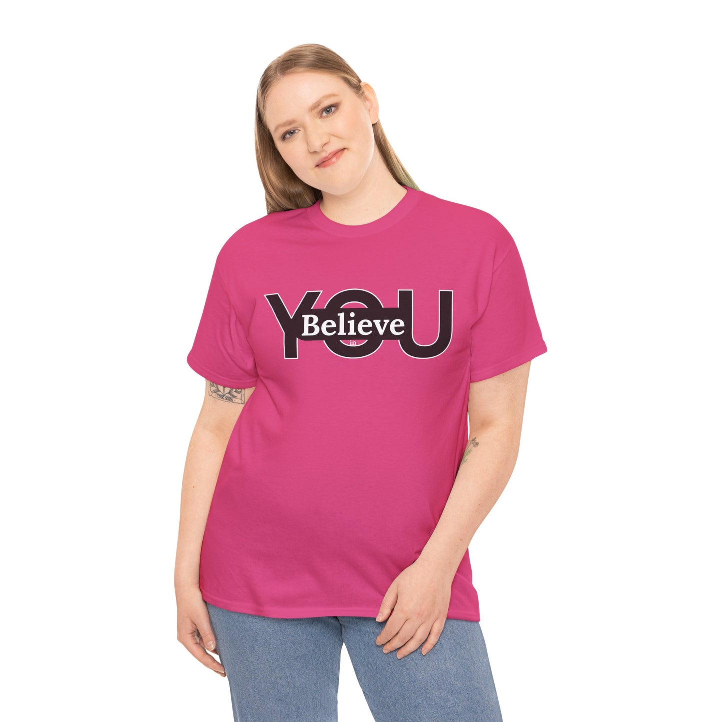 Believe in You (White) - Motivational T-Shirt Unisex Tee