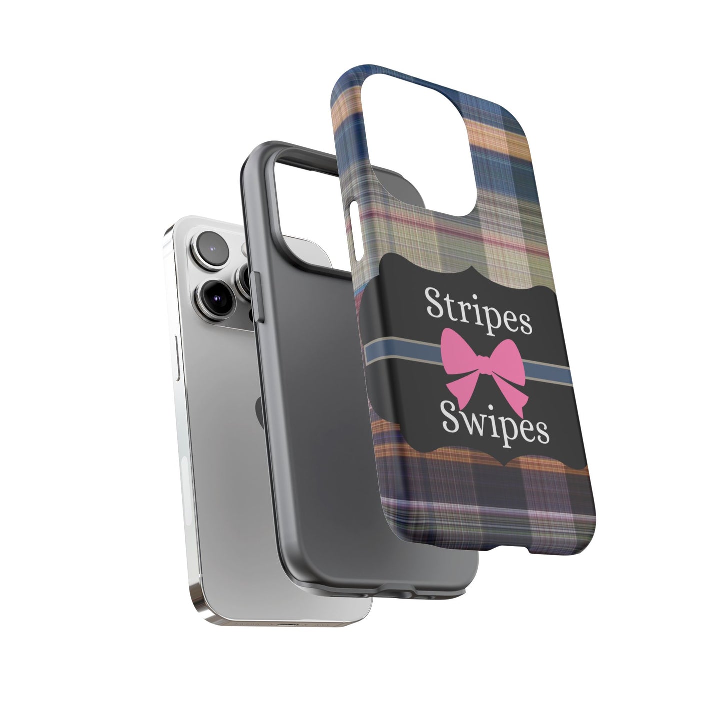 Phone Case iPhone 16/15/14 -Stripes & Swipes Tough Case