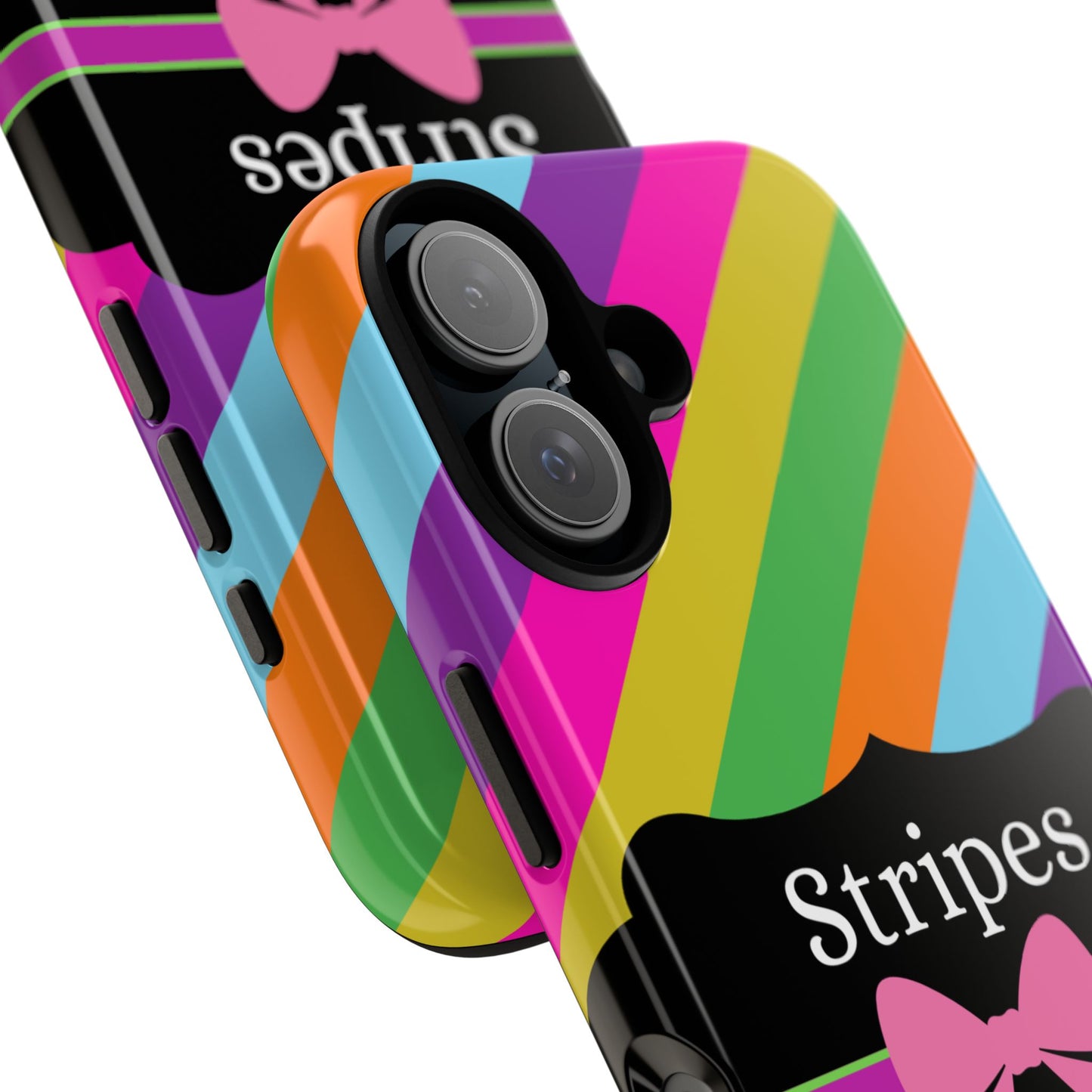 Phone Case iPhone 16/15/14 - Diagonal Vivid Stripes & Swipes Tough Case