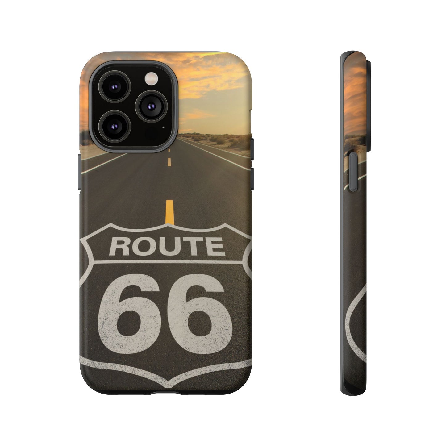 Phone Case iPhone 16/15/14 - Vintage Route 66 Tough Case