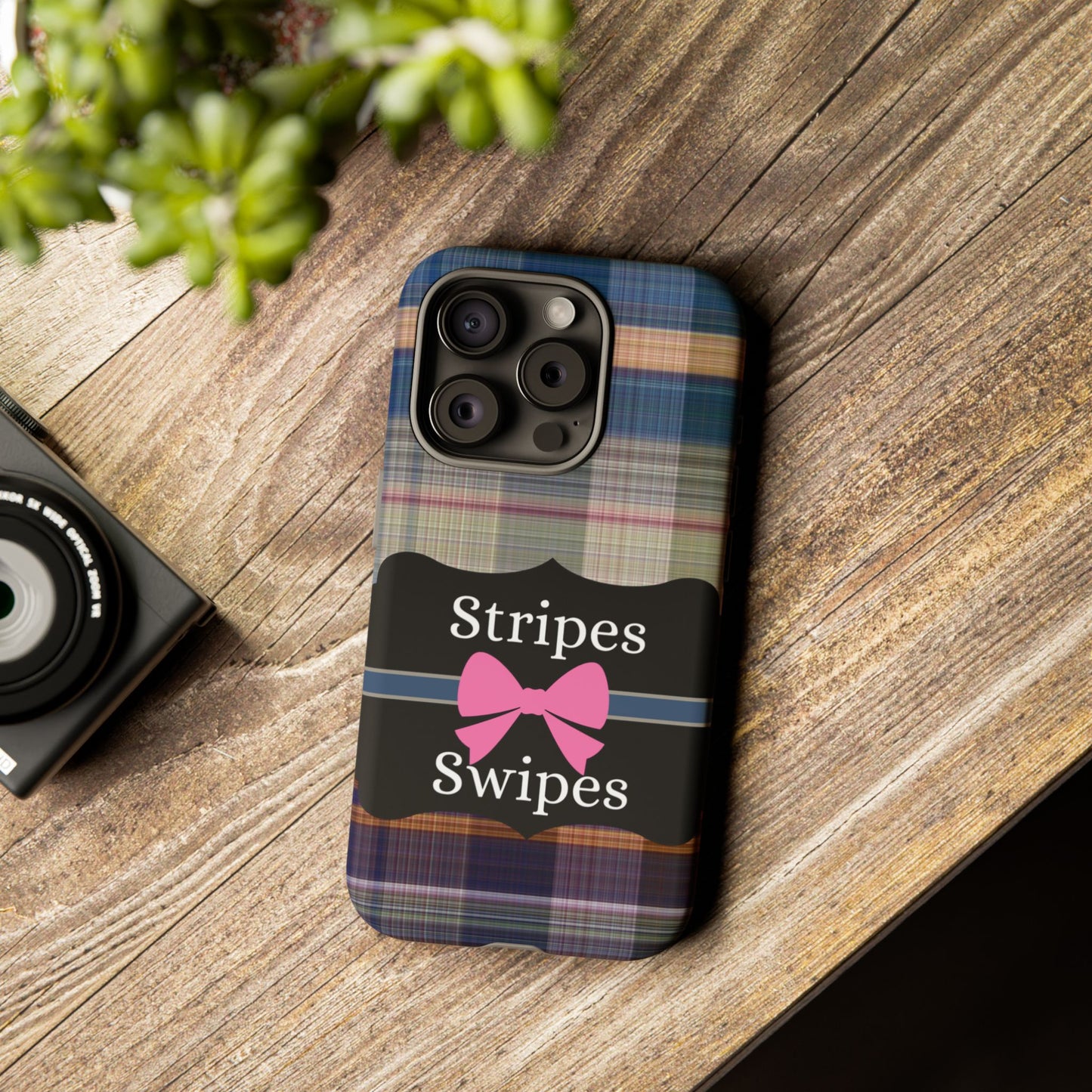 Phone Case iPhone 16/15/14 -Stripes & Swipes Tough Case