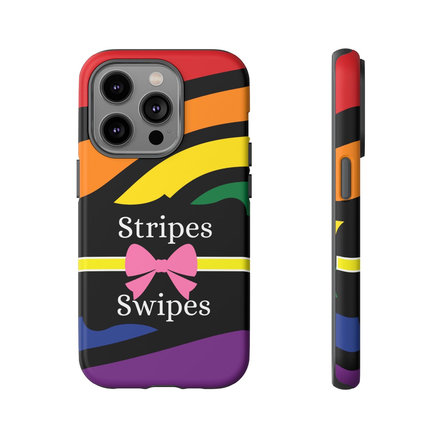 Phone Case iPhone 16/15/14 - Wavy Vivid Stripes & Swipes Tough Case