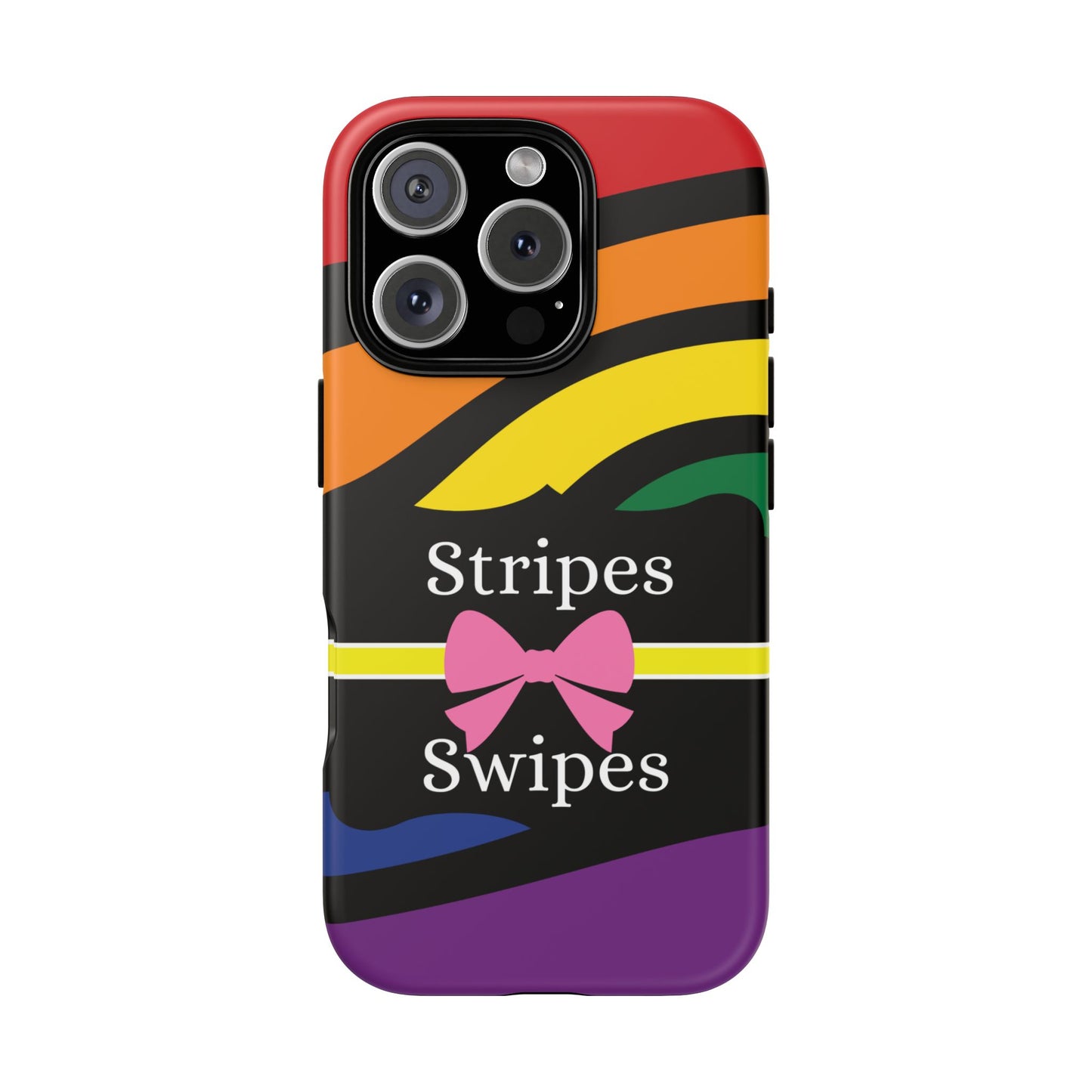 Phone Case iPhone 16/15/14 - Wavy Vivid Stripes & Swipes Tough Case