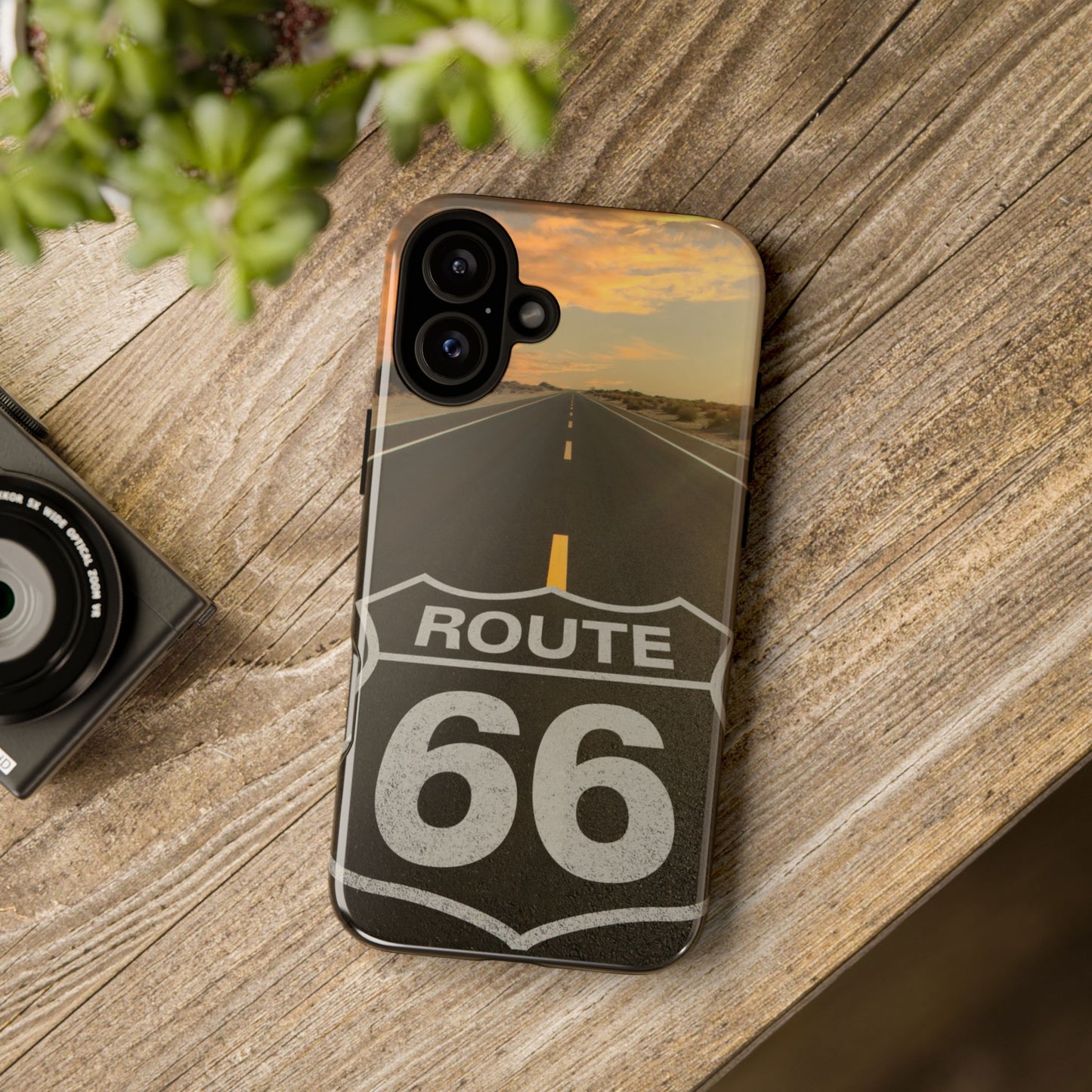 Phone Case iPhone 16/15/14 - Vintage Route 66 Tough Case