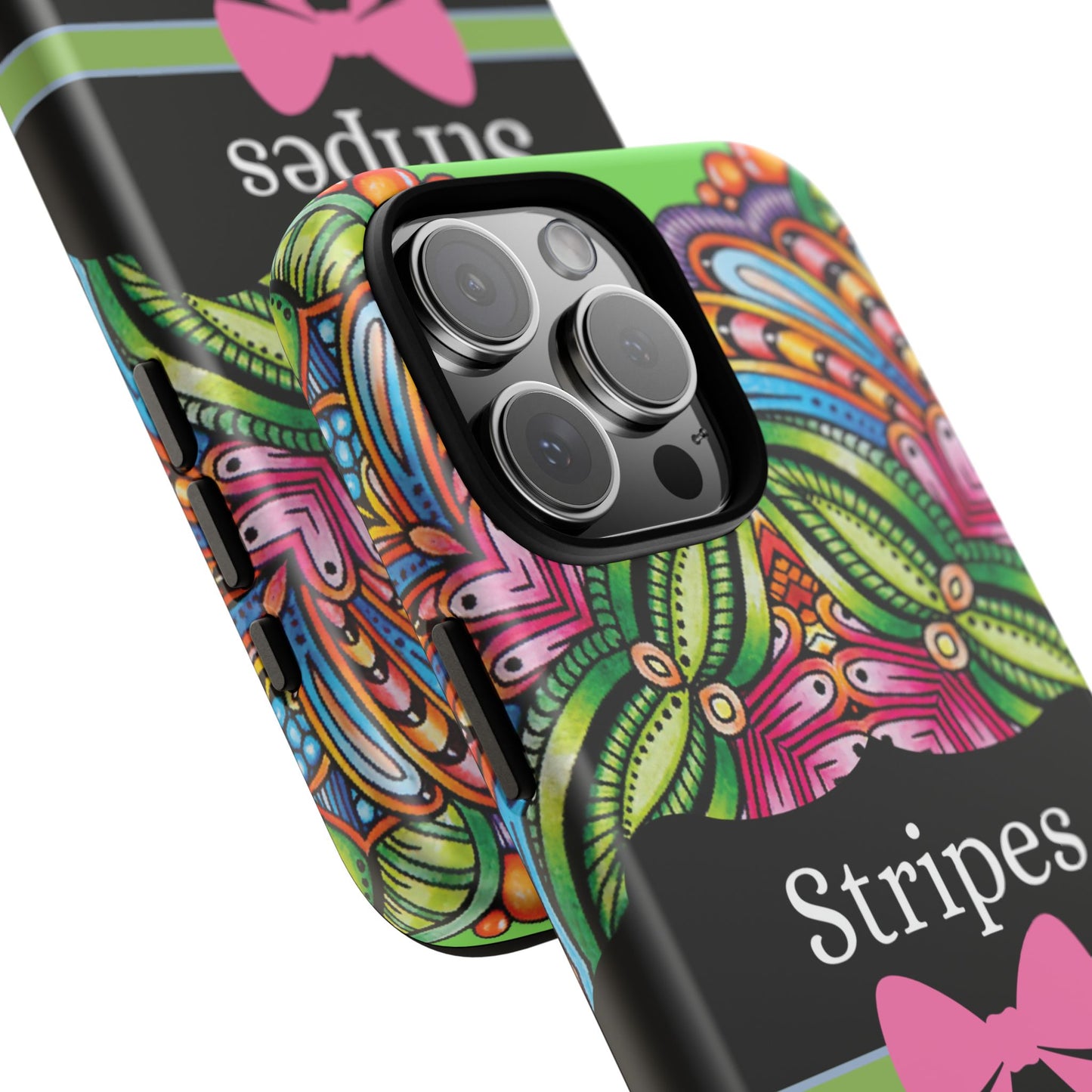 Phone Case iPhone 16/15/14 - Flower Child Stripes & Swipes Tough Case