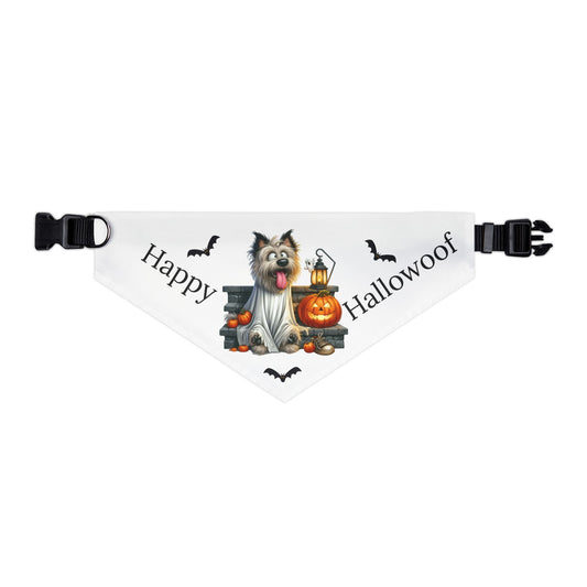 Happy "Hallowoof" - EXTRA LARGE Pet Bandana Collar WHITE 02