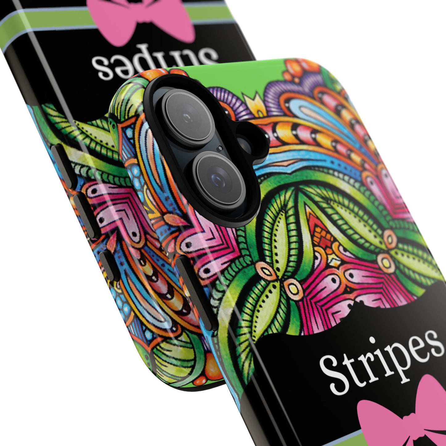 Phone Case iPhone 16/15/14 - Flower Child Stripes & Swipes Tough Case