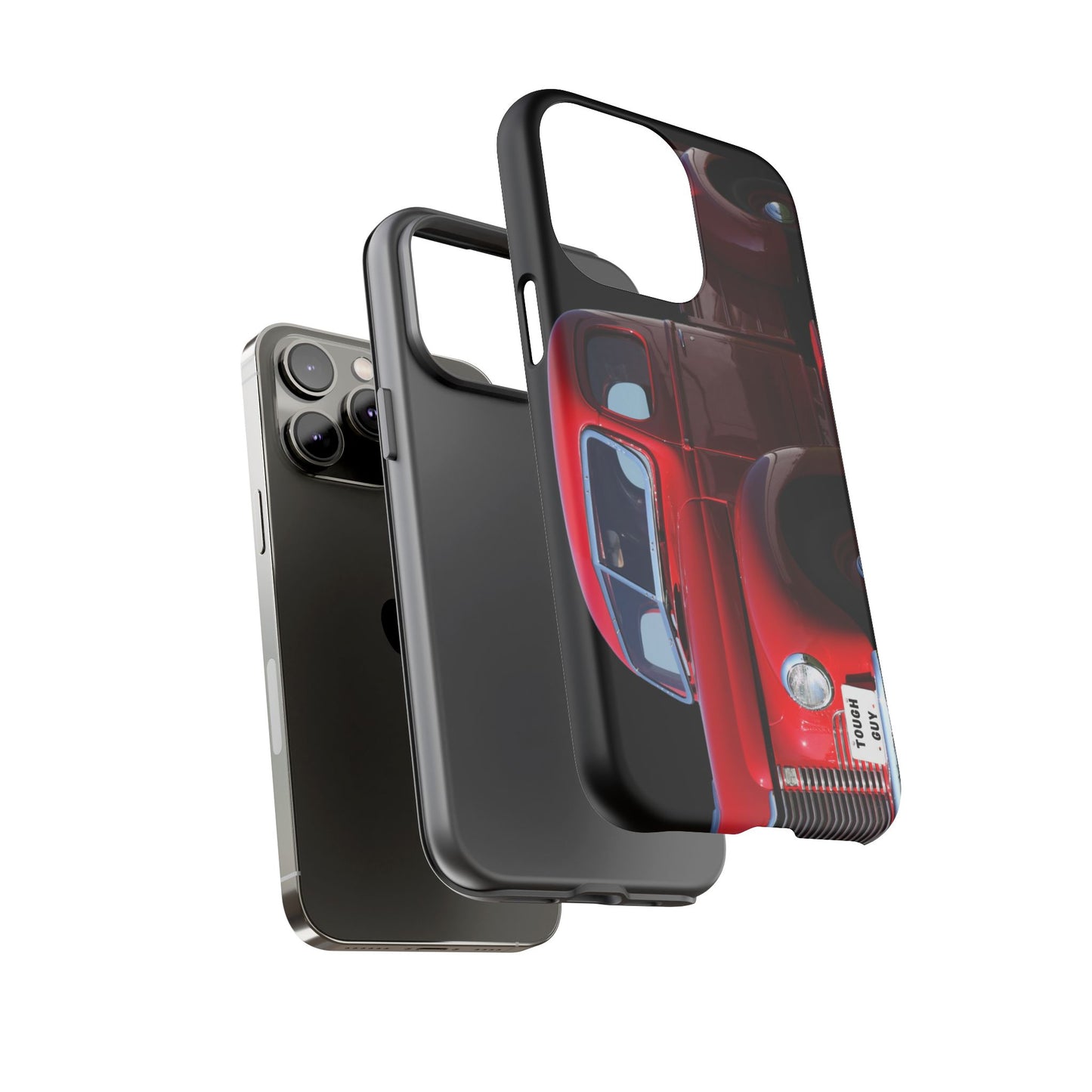 Phone Case iPhone 16/15/14 - Tough Guy Vintage Red Truck Tough Case