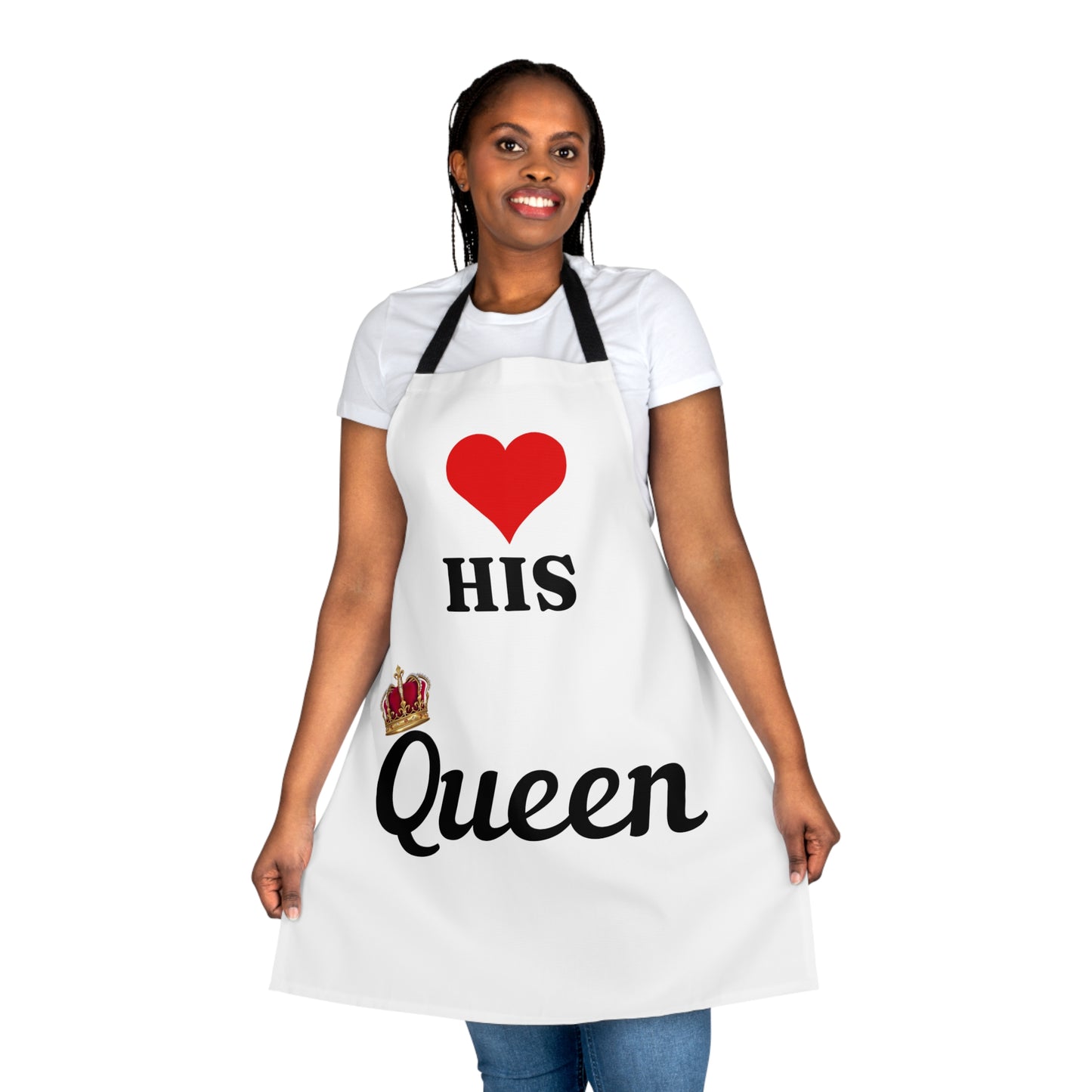 His Queen Apron (AOP) - White