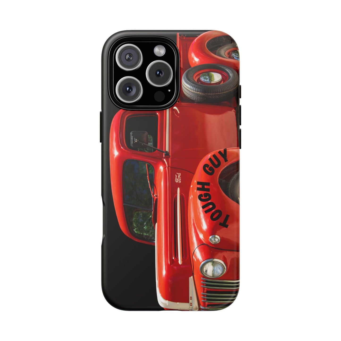 Phone Case iPhone 16/15/14 - Tough Guy Vintage Red Truck Tough Case