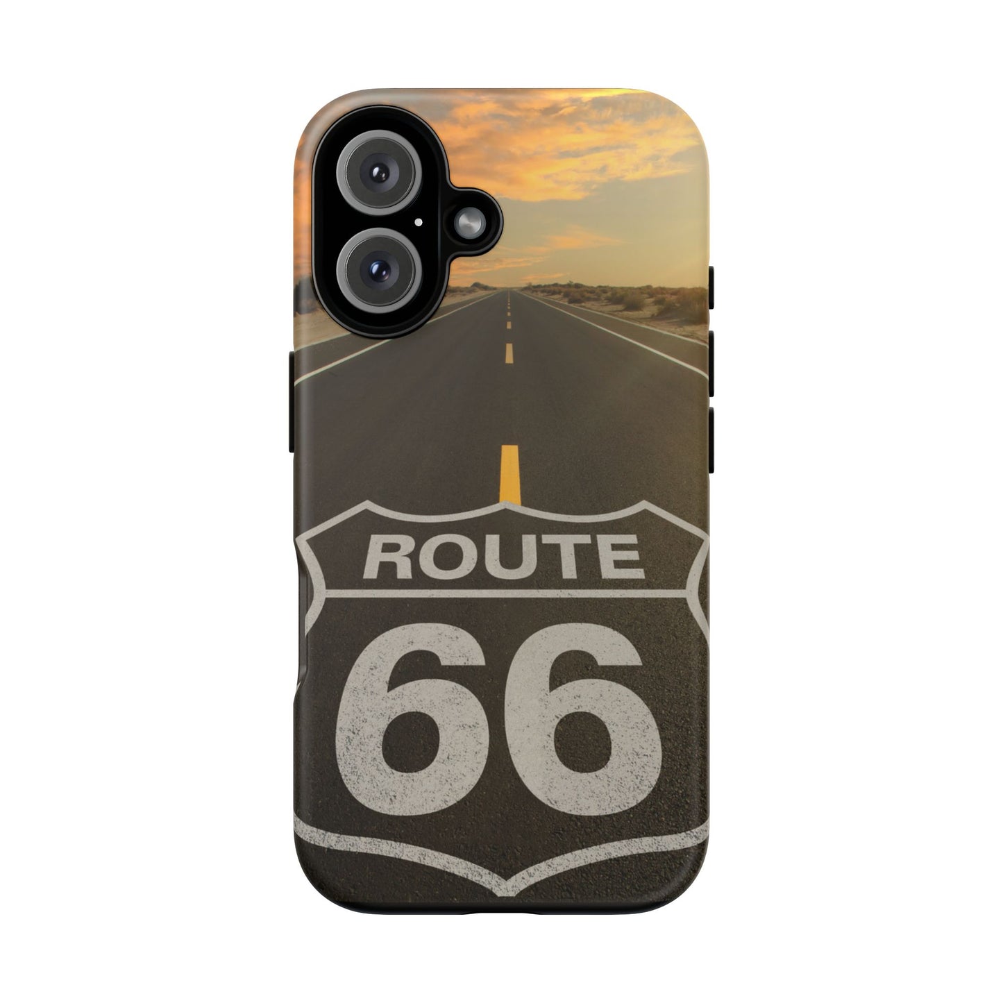 Phone Case iPhone 16/15/14 - Vintage Route 66 Tough Case