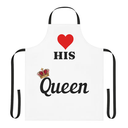 His Queen Apron (AOP) - White