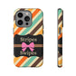 Phone Case iPhone 16/15/14 - Diagonal Retro Stripes & Swipes Tough Case
