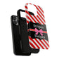 Phone Case iPhone 16/15/14 - Red/White Stripes & Swipes Tough Case