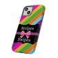 Phone Case iPhone 16/15/14 - Diagonal Vivid Stripes & Swipes Tough Case