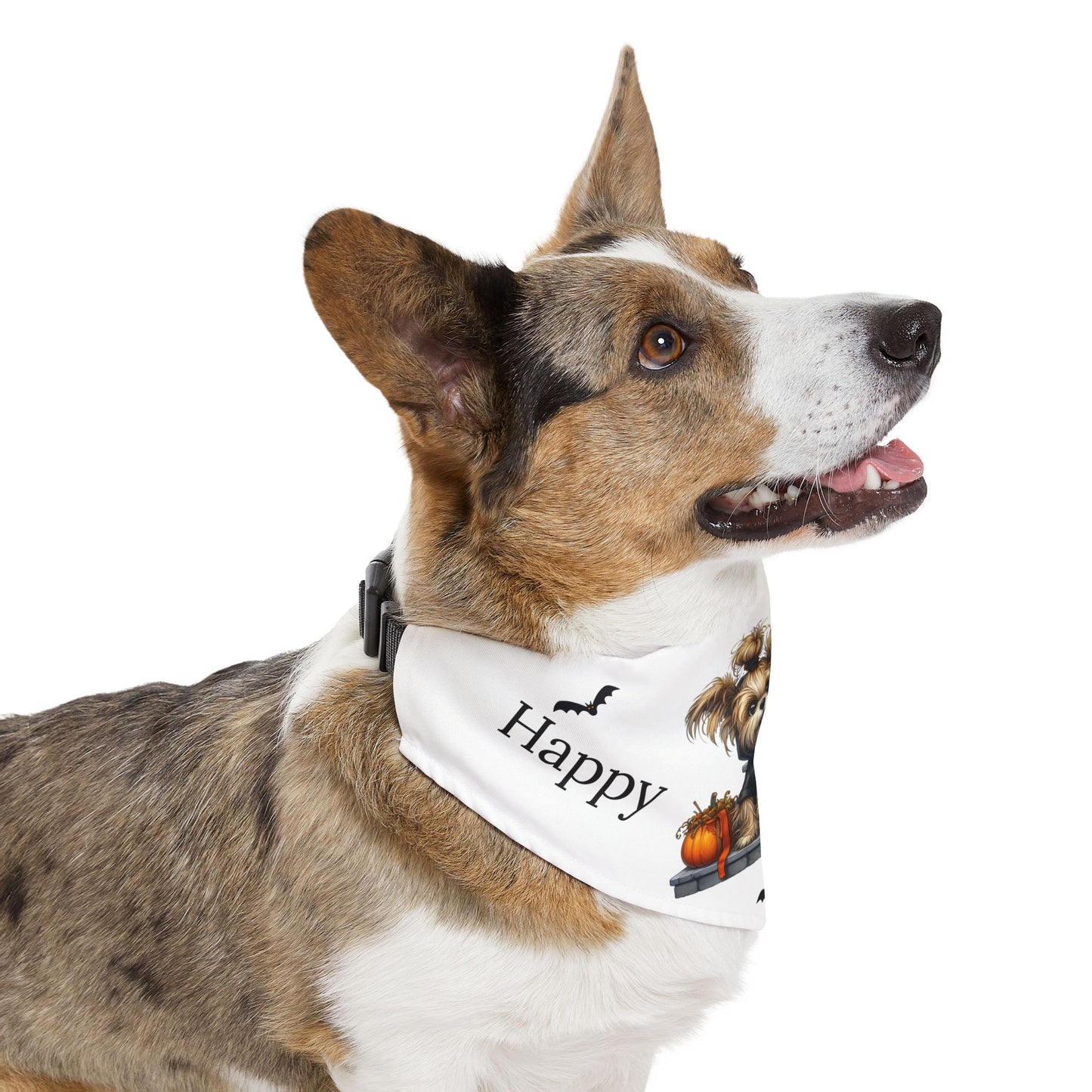 Happy "Hallowoof" - EXTRA LARGE Pet Bandana Collar WHITE 09