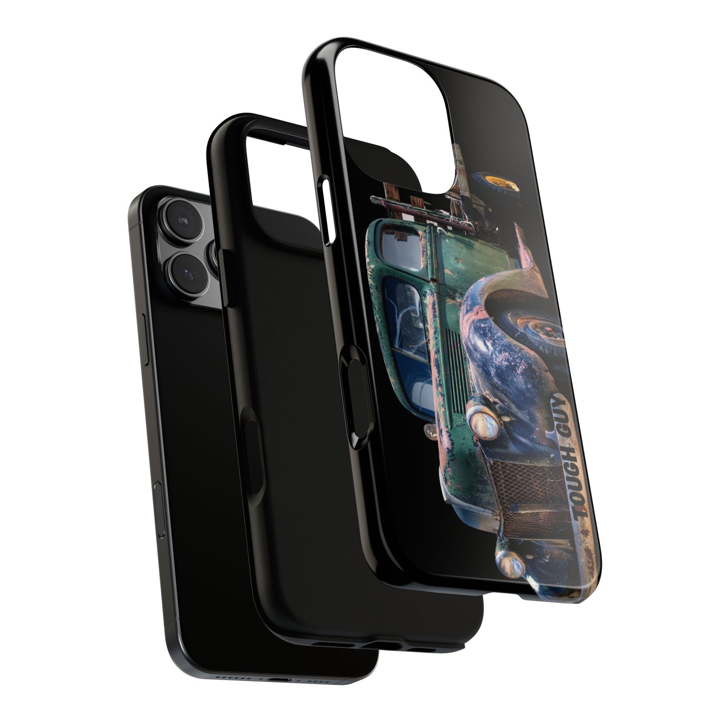 Phone Case iPhone 16/15/14 - Tough Guy Green Blue Truck Tough Case