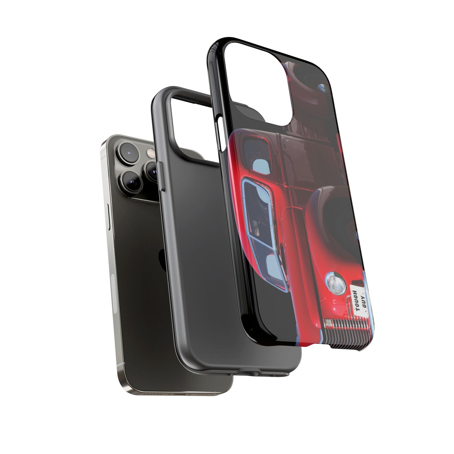 Phone Case iPhone 16/15/14 - Tough Guy Vintage Red Truck Tough Case