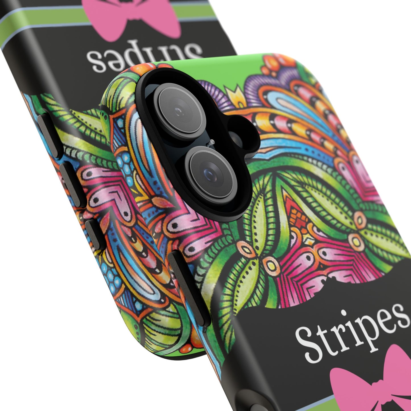 Phone Case iPhone 16/15/14 - Flower Child Stripes & Swipes Tough Case