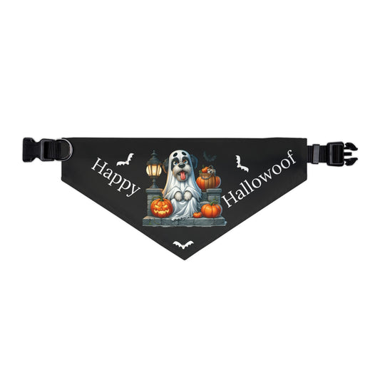 Happy "Hallowoof" - EXTRA LARGE Pet Bandana Collar BLACK 06