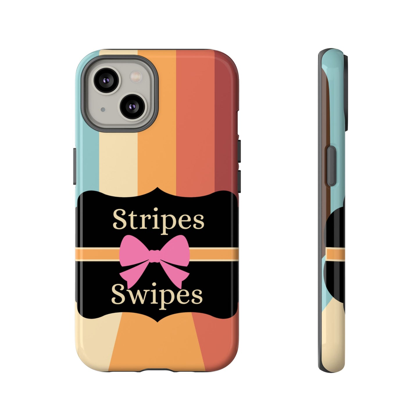 Phone Case iPhone 16/15/14 - Wall/Floor Stripes & Swipes Tough Case