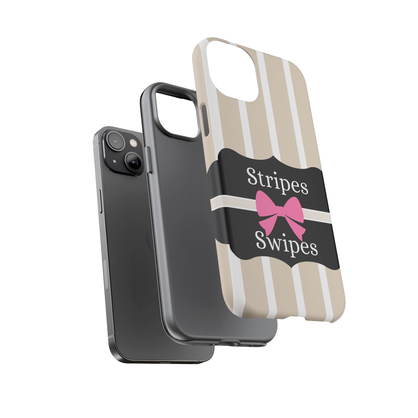 Phone Case iPhone 16/15/14 - Stripes & Swipes Tough Case