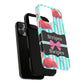 Phone Case iPhone 16/15/14 - Flamingo Stripes & Swipes Tough Case