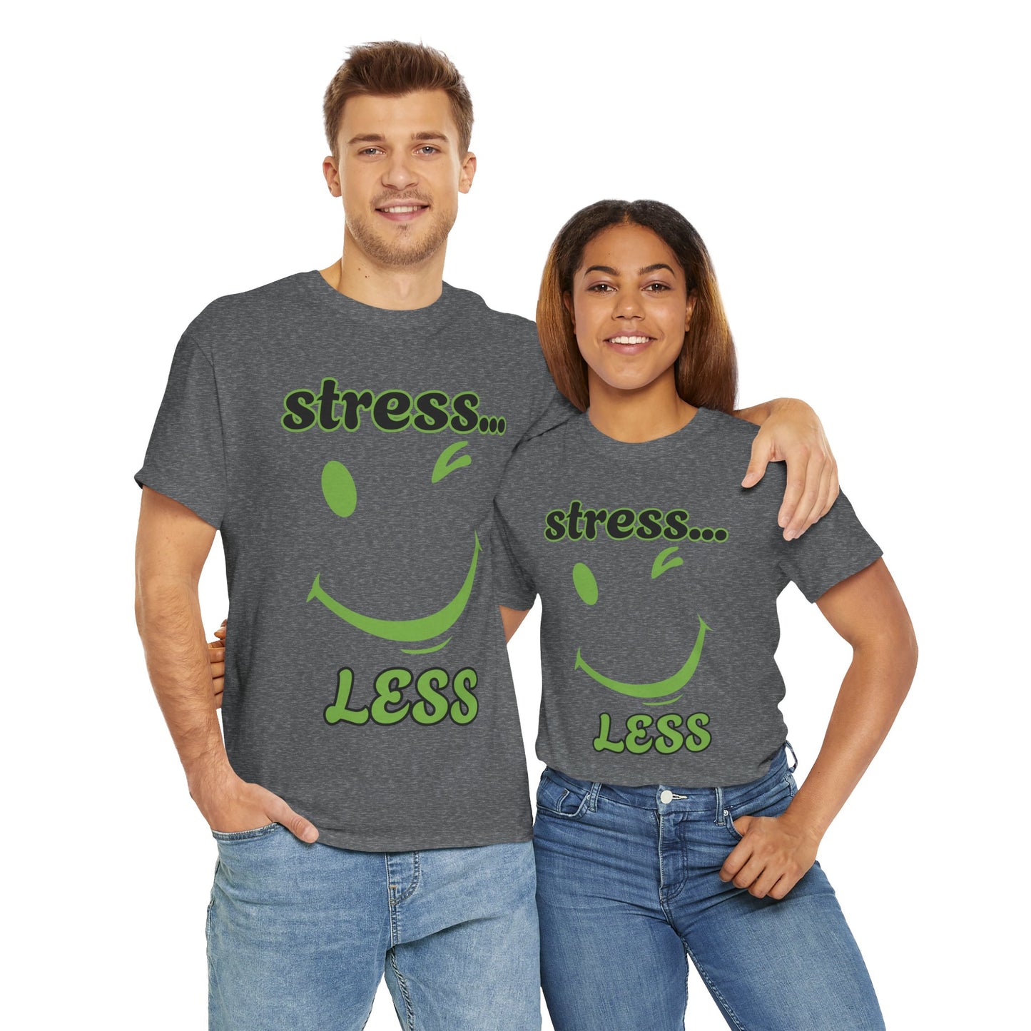 Graphic Tee - Winking Smiley Face 'Stress Less' Design
