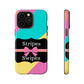 Phone Case iPhone 16/15/14 - Cotton Candy Stripes & Swipes Tough Case