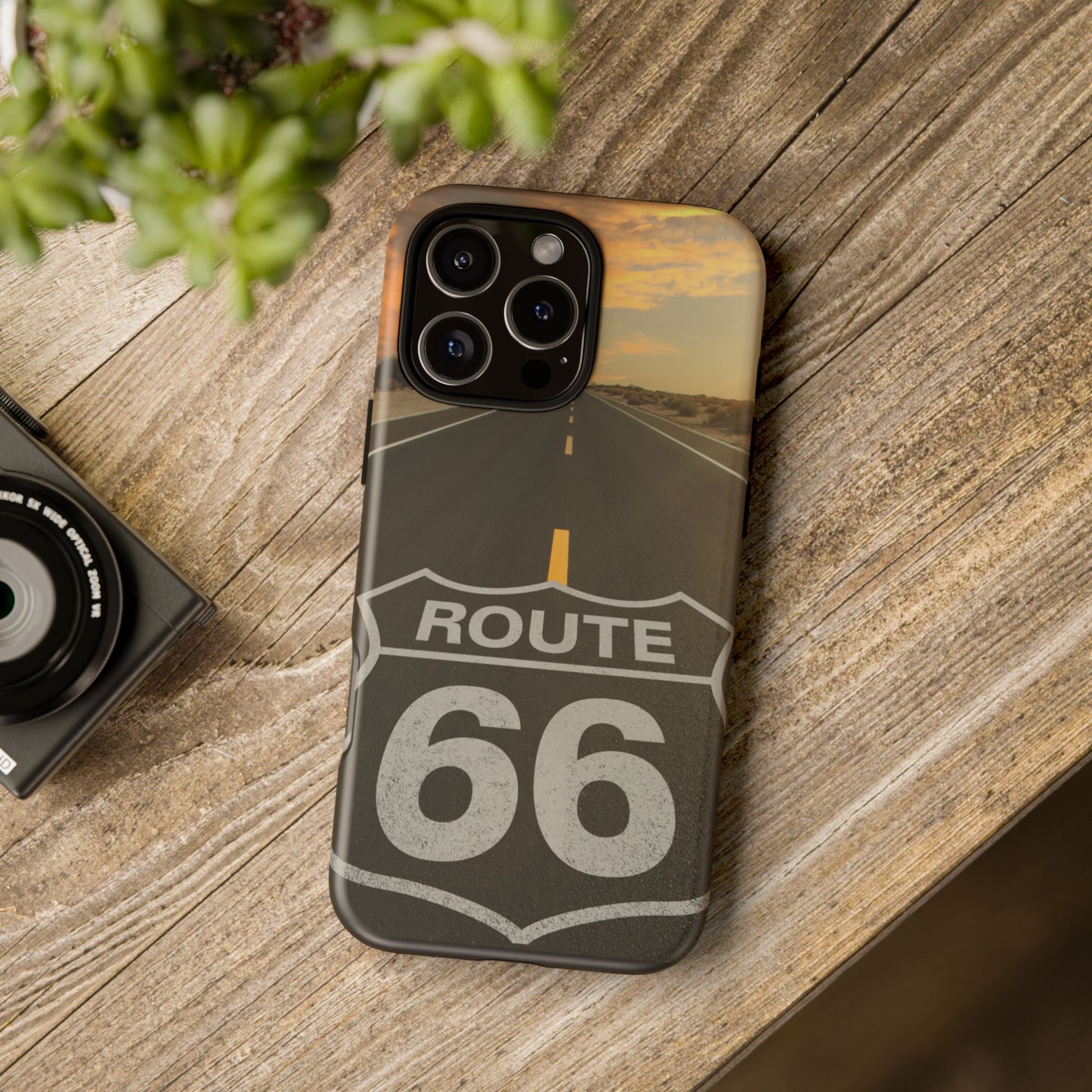 Phone Case iPhone 16/15/14 - Vintage Route 66 Tough Case