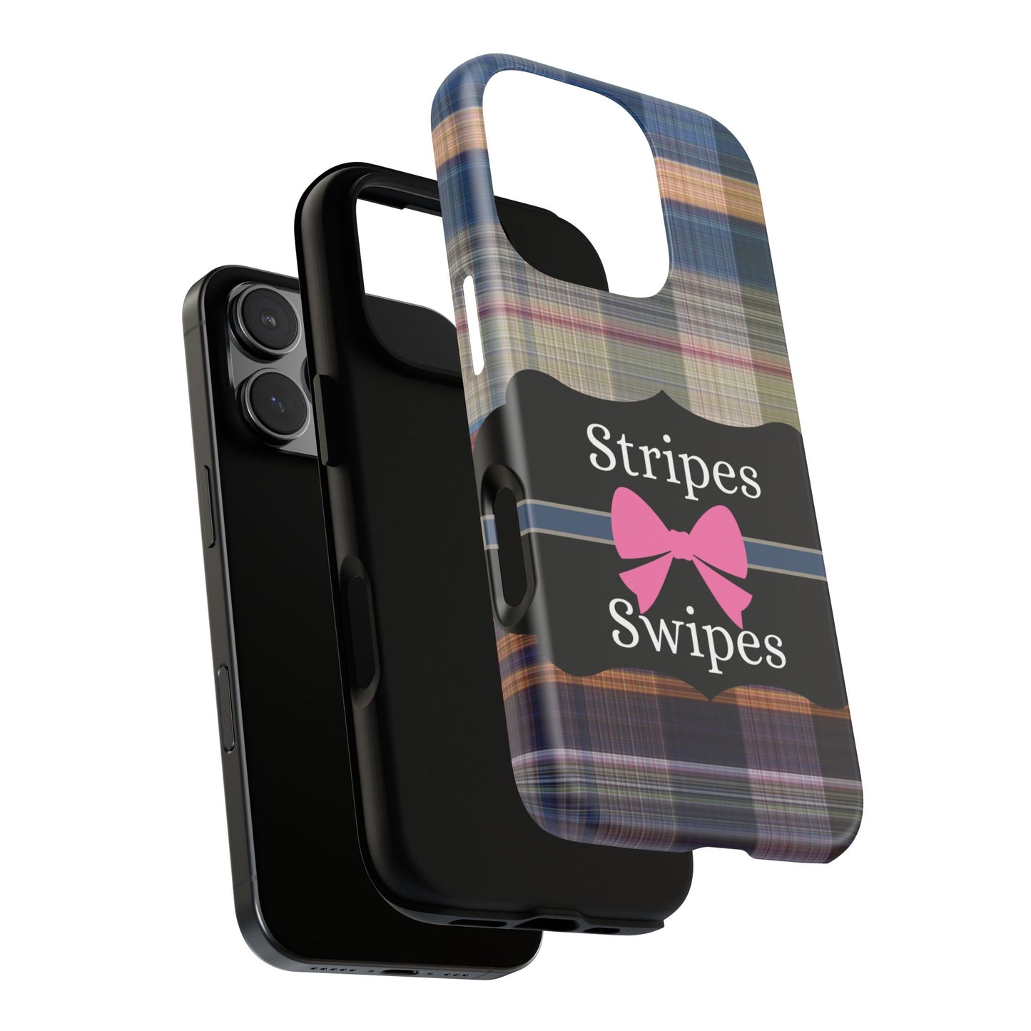 Phone Case iPhone 16/15/14 -Stripes & Swipes Tough Case