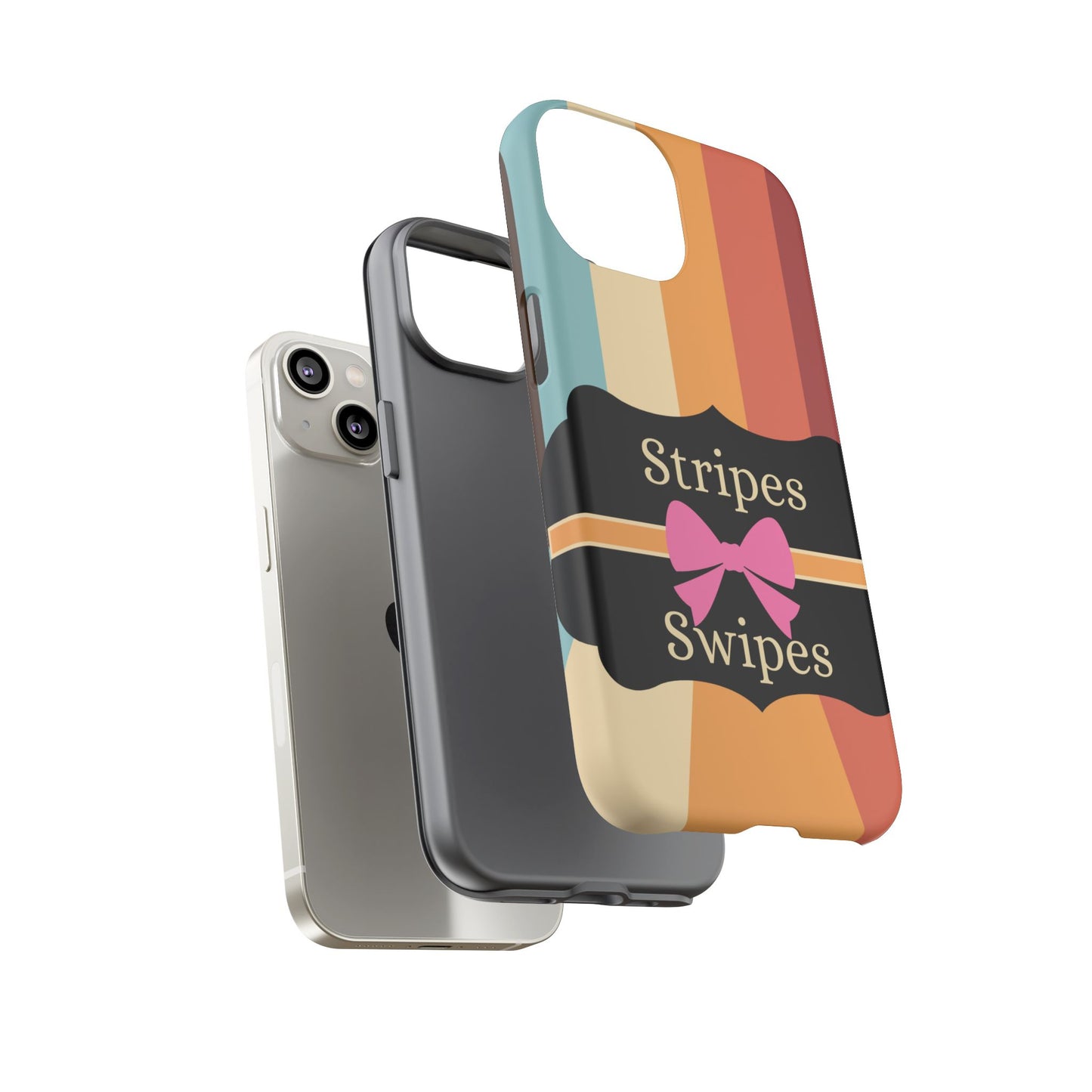 Phone Case iPhone 16/15/14 - Wall/Floor Stripes & Swipes Tough Case