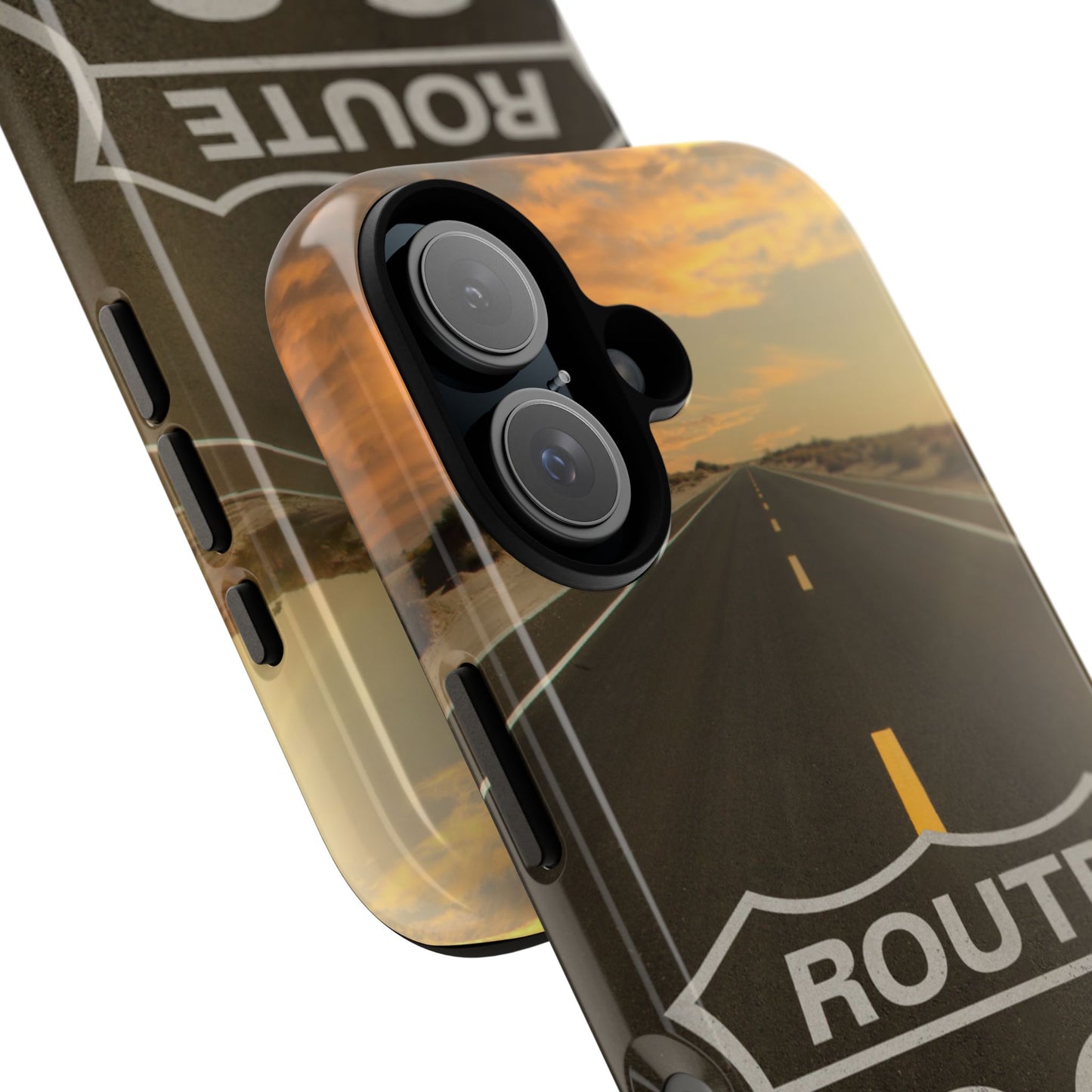 Phone Case iPhone 16/15/14 - Vintage Route 66 Tough Case