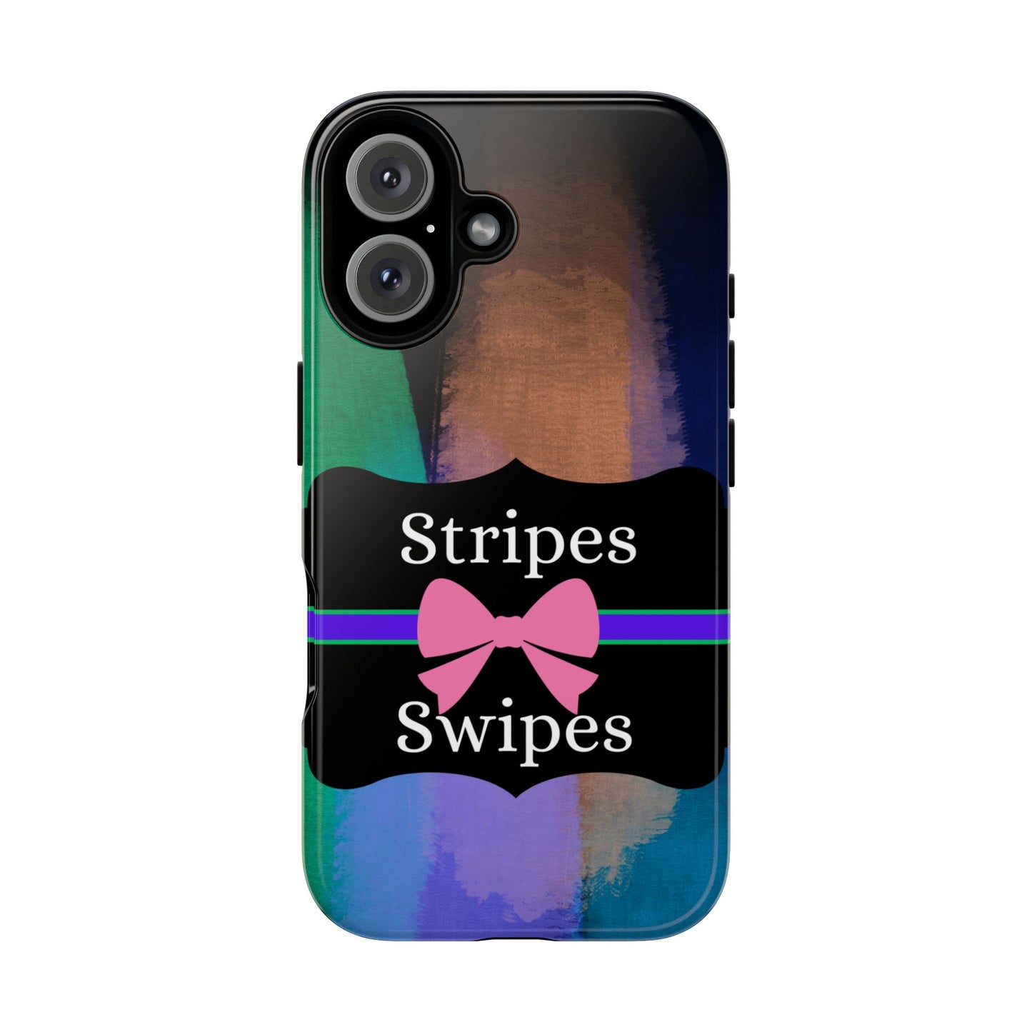 Phone Case iPhone 16/15/14 - Brushed Stripes & Swipes Tough Case