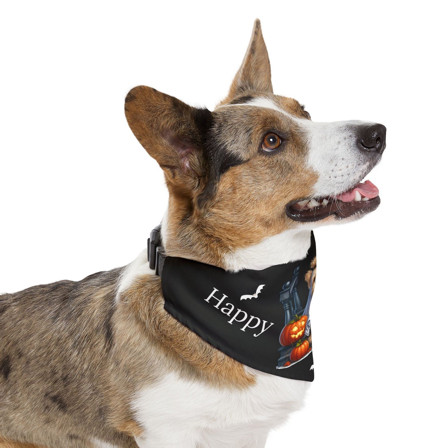 Happy "Hallowoof" - EXTRA LARGE Pet Bandana Collar BLACK 07