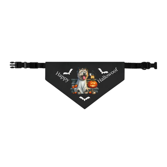 Happy "Hallowoof" - MEDIUM Pet Bandana Collar BLACK 02