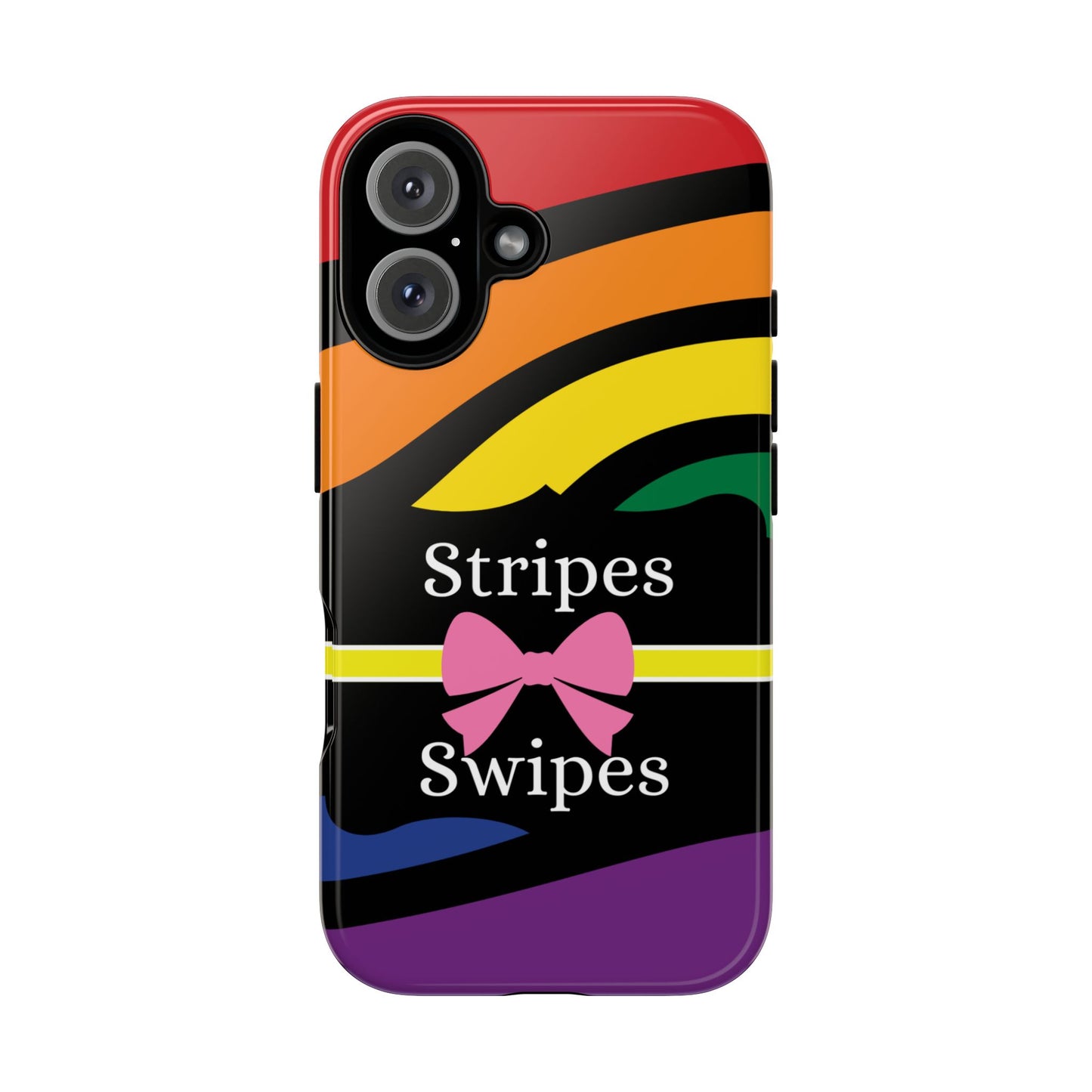 Phone Case iPhone 16/15/14 - Wavy Vivid Stripes & Swipes Tough Case