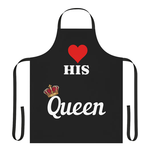 His Queen Apron (AOP) - Black