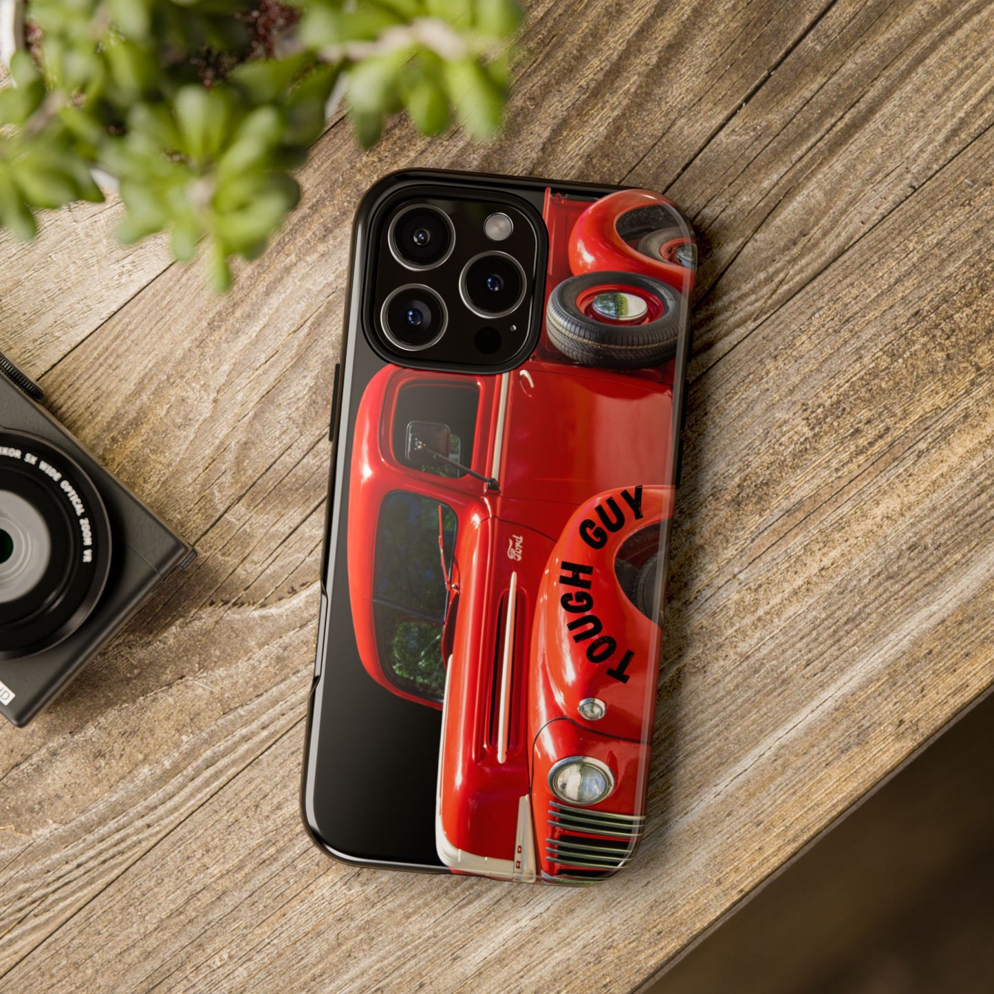 Phone Case iPhone 16/15/14 - Tough Guy Vintage Red Truck Tough Case