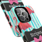 Phone Case iPhone 16/15/14 - Flamingo Stripes & Swipes Tough Case