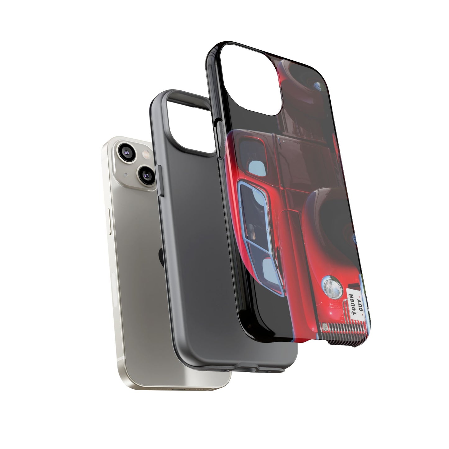 Phone Case iPhone 16/15/14 - Tough Guy Vintage Red Truck Tough Case