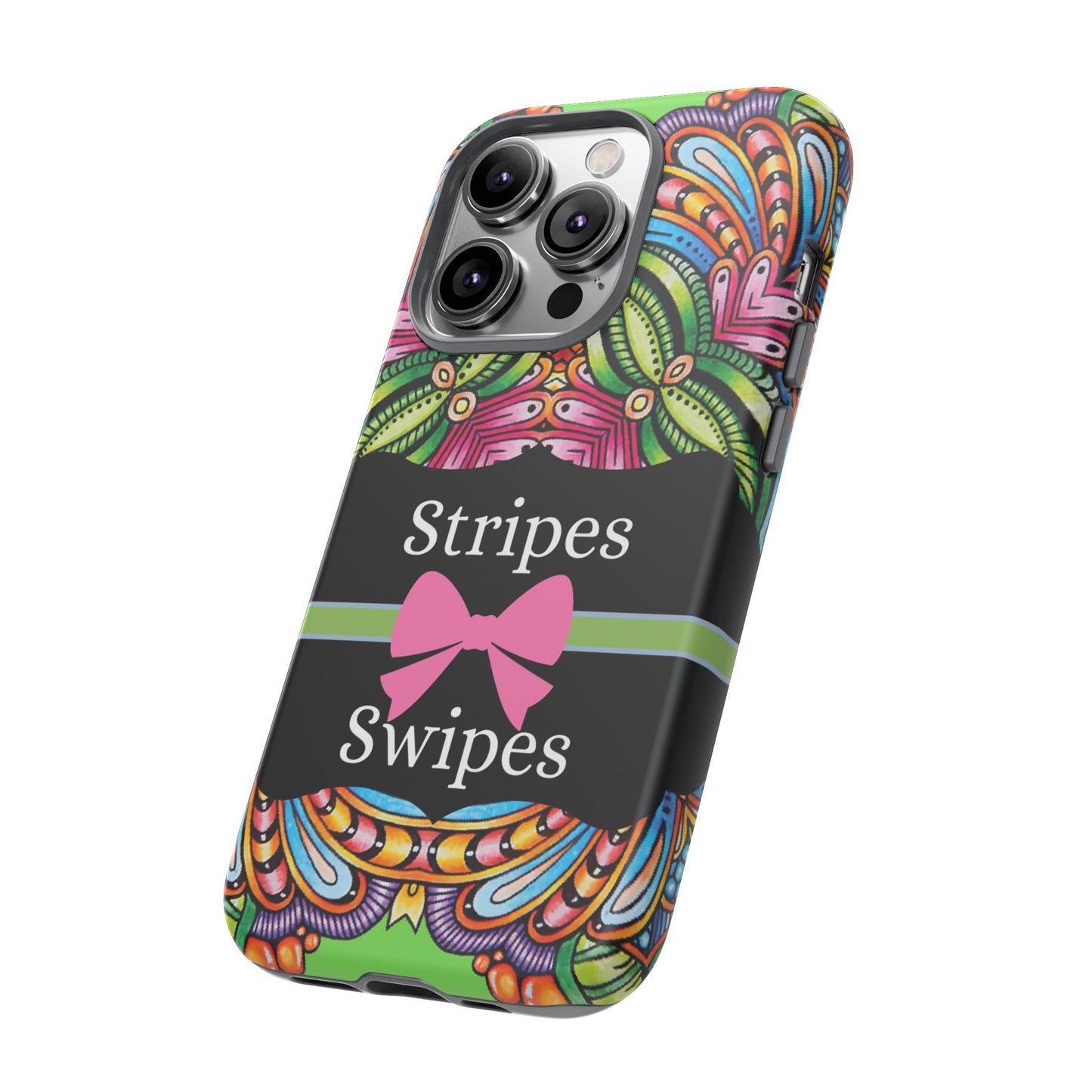 Phone Case iPhone 16/15/14 - Flower Child Stripes & Swipes Tough Case