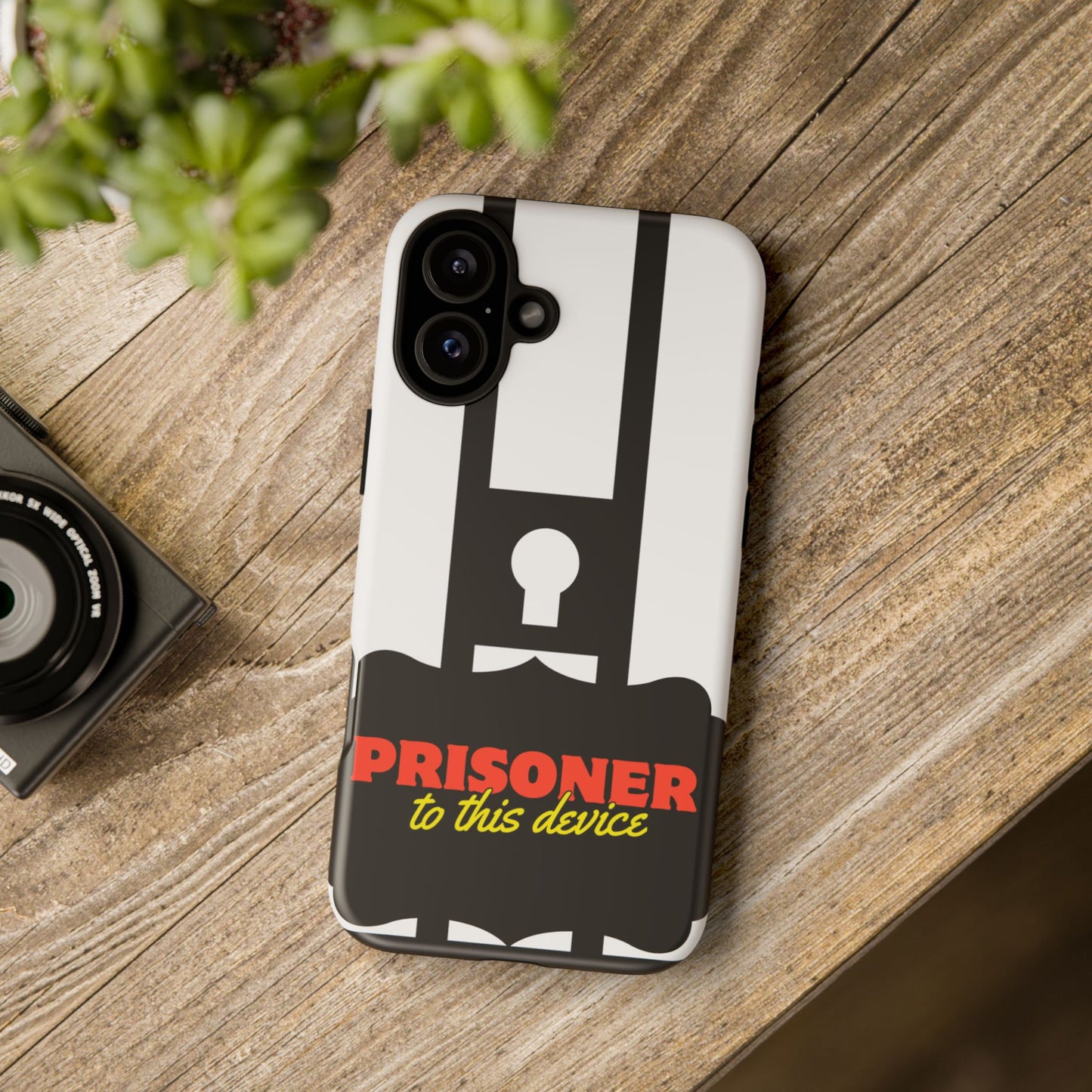 Phone Case iPhone 16/15/14 - Funny Prisoner to this Device Tough Case