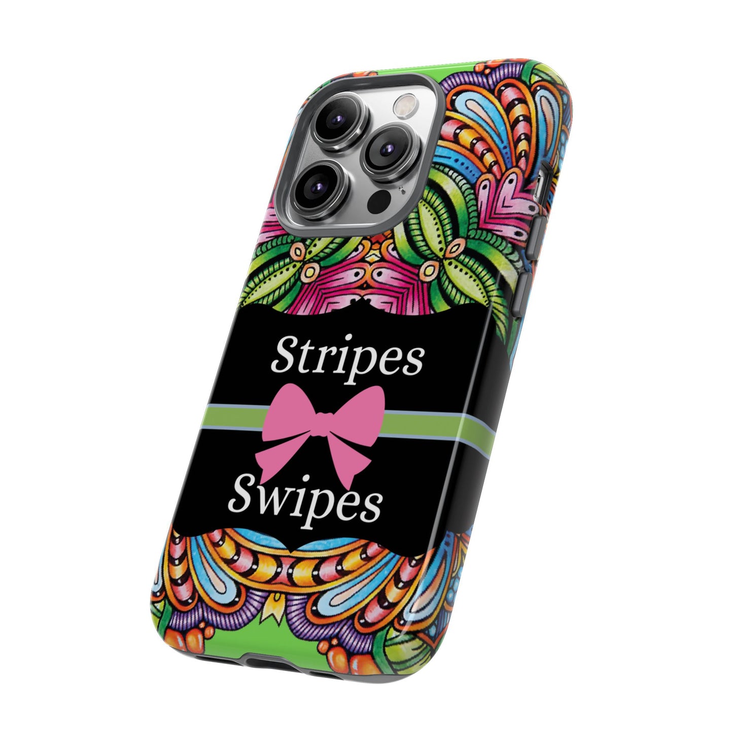 Phone Case iPhone 16/15/14 - Flower Child Stripes & Swipes Tough Case