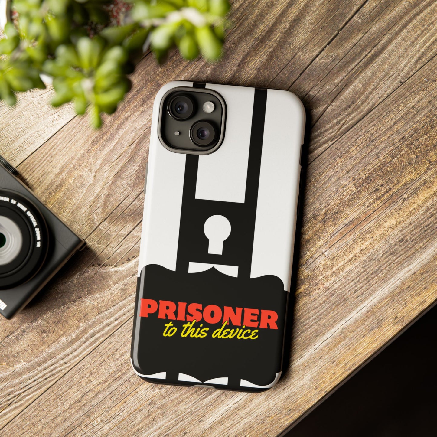 Phone Case iPhone 16/15/14 - Funny Prisoner to this Device Tough Case