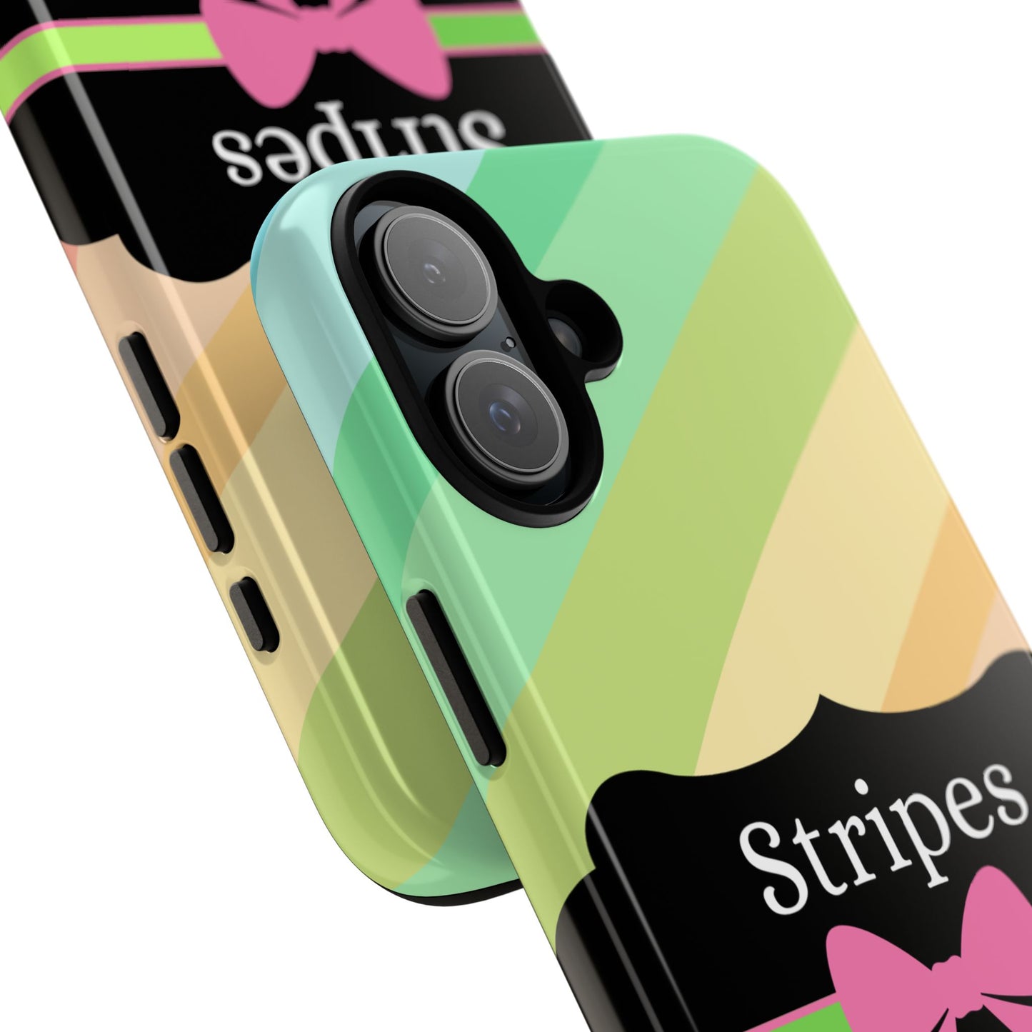 Phone Case iPhone 16/15/14 - Diagonal Pastel Stripes & Swipes Tough Case