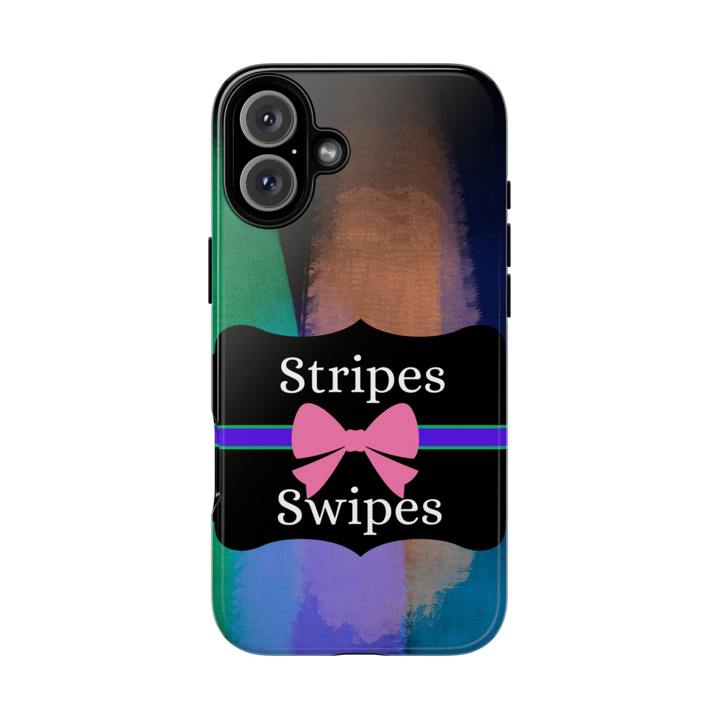 Phone Case iPhone 16/15/14 - Brushed Stripes & Swipes Tough Case